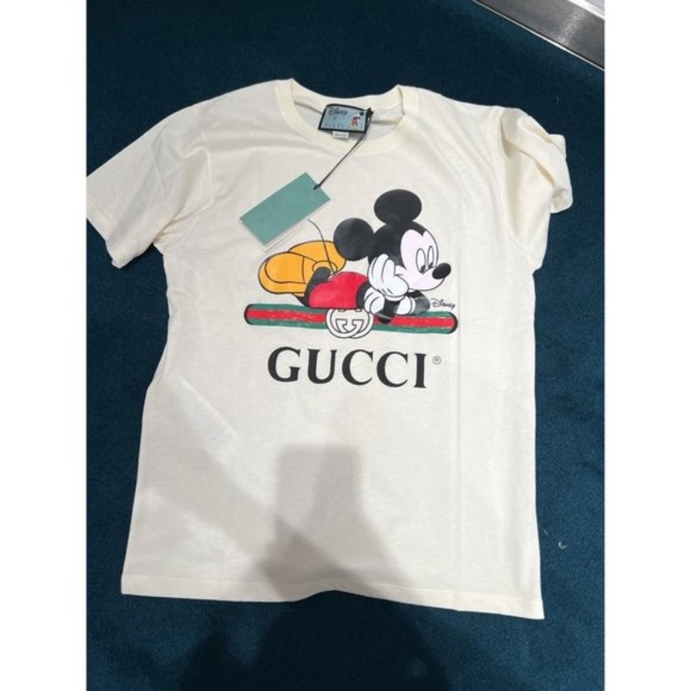 Authentic Gucci x Disney Mickey Mouse Vintage GG Logo T Shirt Oversized Womens M